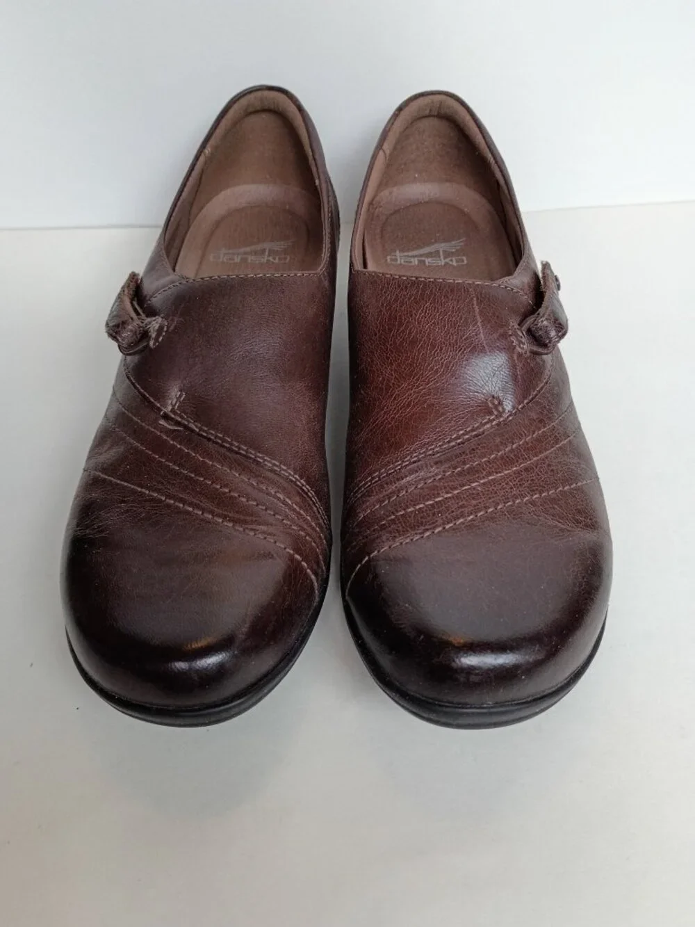 Dansko Chocolate Brown Franny Leather Loafer Flats Shoes 7.5M 38 Casual Comfort